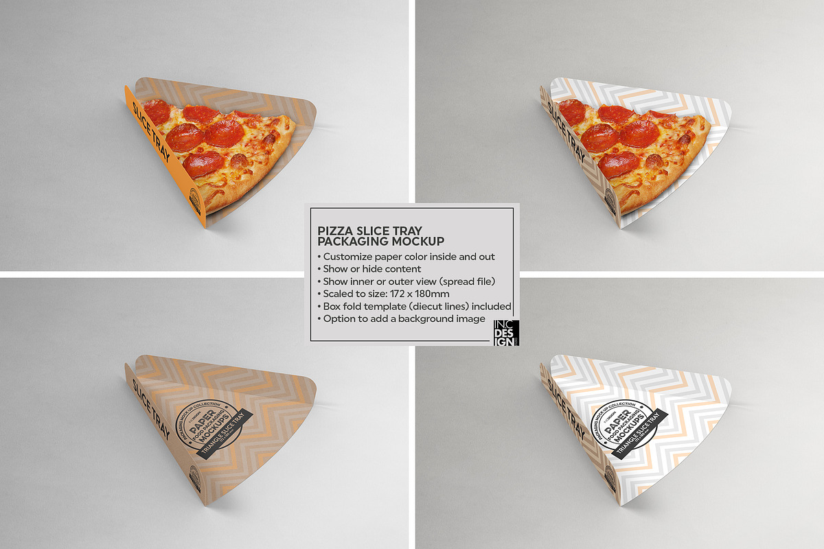 Pizza Slice Tray Packaging Mockup, a Packaging Mockup by INCDesign (Photo 2 of 7)