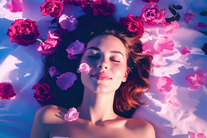 Dreamy Woman Surrounded by Roses, a Holiday Photo by Davizro's Market