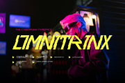Omnitrinx - Cyberpunk Font, a Sans Serif Font by Dhabee (Thumbnail 1 of 14)