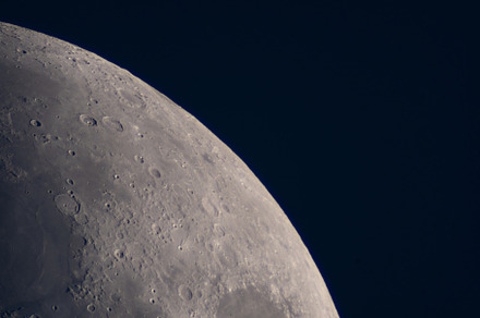 Detailed lunar surface view highligh