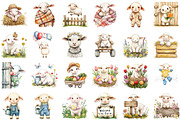 Lamb Farm Clipart, an Illustration by Sublimation Artist (Thumbnail 2 of 6)