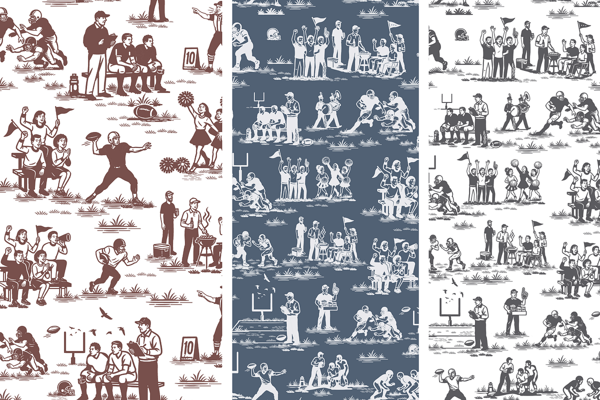 Football Toile de Jouy, a Background Graphic by Hughes Studio (Photo 8 of 8)