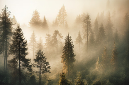Misty mountain landscape stock photo, a Nature Photo by Virgo Studio