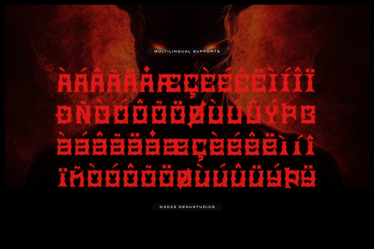 Tribal Combat | Death Metal Typeface, a Blackletter Font by Denustudios (Photo 12 of 12)