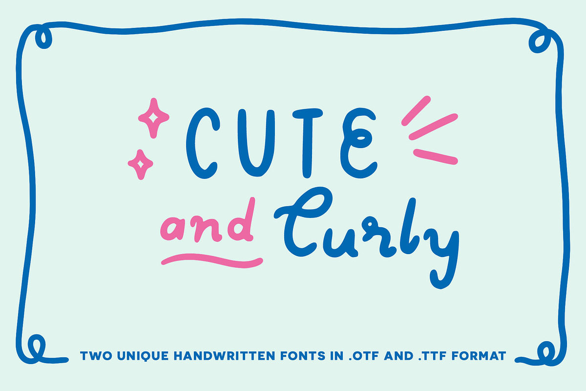 Cute & Curly handwritten fonts, a Handwritten Font by Carole Chevalier (Photo 1 of 6)
