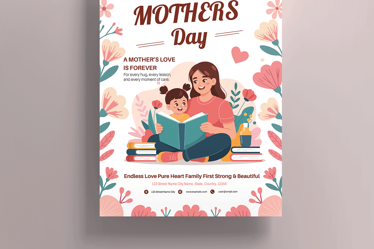 Happy Mothers Day Poster Template, a Flyer Template by MightyDesign (Photo 3 of 8)