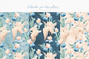 Watercolor Irises Flowers and Herons, an Illustration by Alamella (Thumbnail 3 of 15)