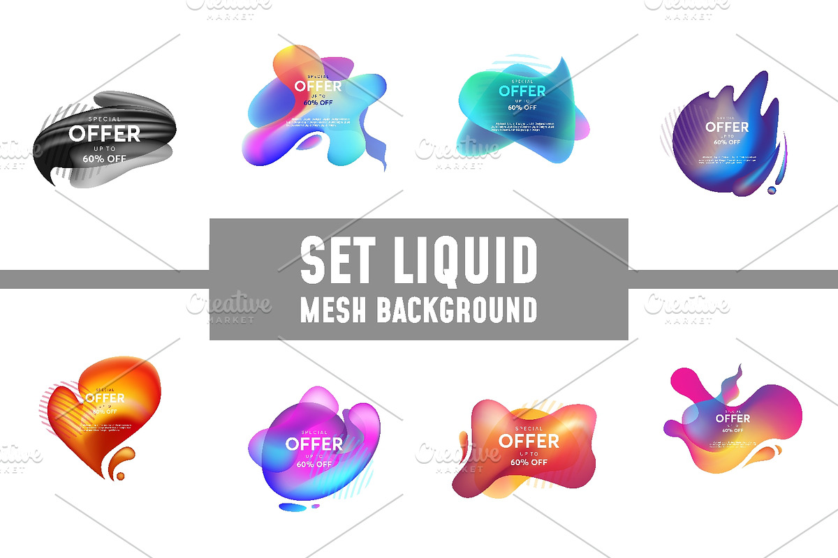 Set of Abstract liquid Fluid shape, a Poster Template by Lucky Creative (Photo 1 of 10)