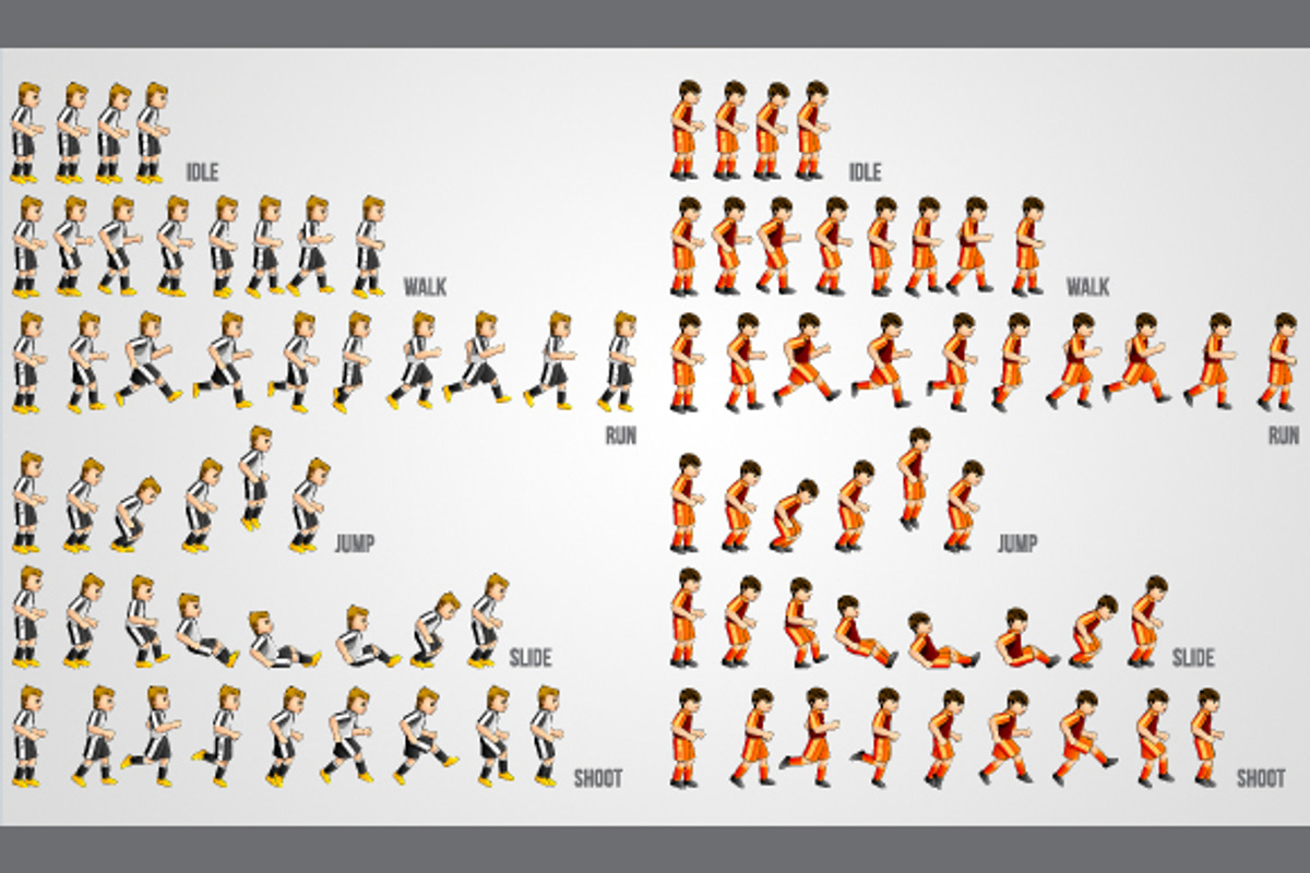Soccer Player Sprites, an Illustration by erkoudesign (Photo 2 of 4)
