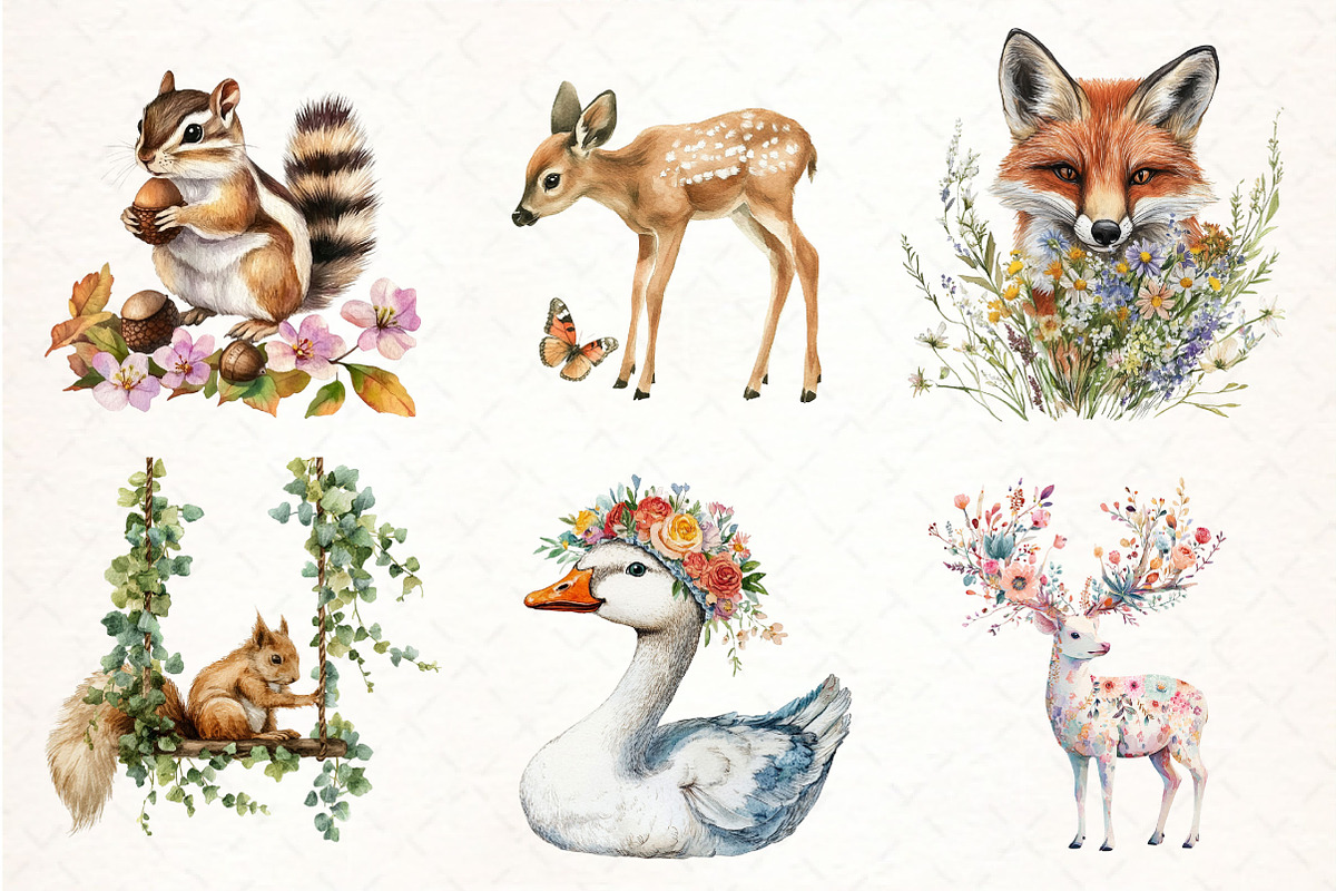 Forest Spring Woodland Animals PNG, an Illustration by Pixels.Craft (Photo 2 of 7)