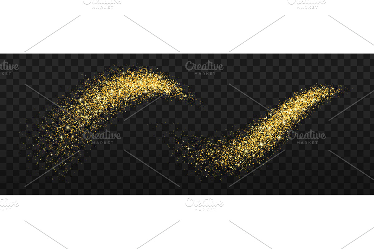 Golden glitter and stardust, a Decorative Illustration by Vector Tradition