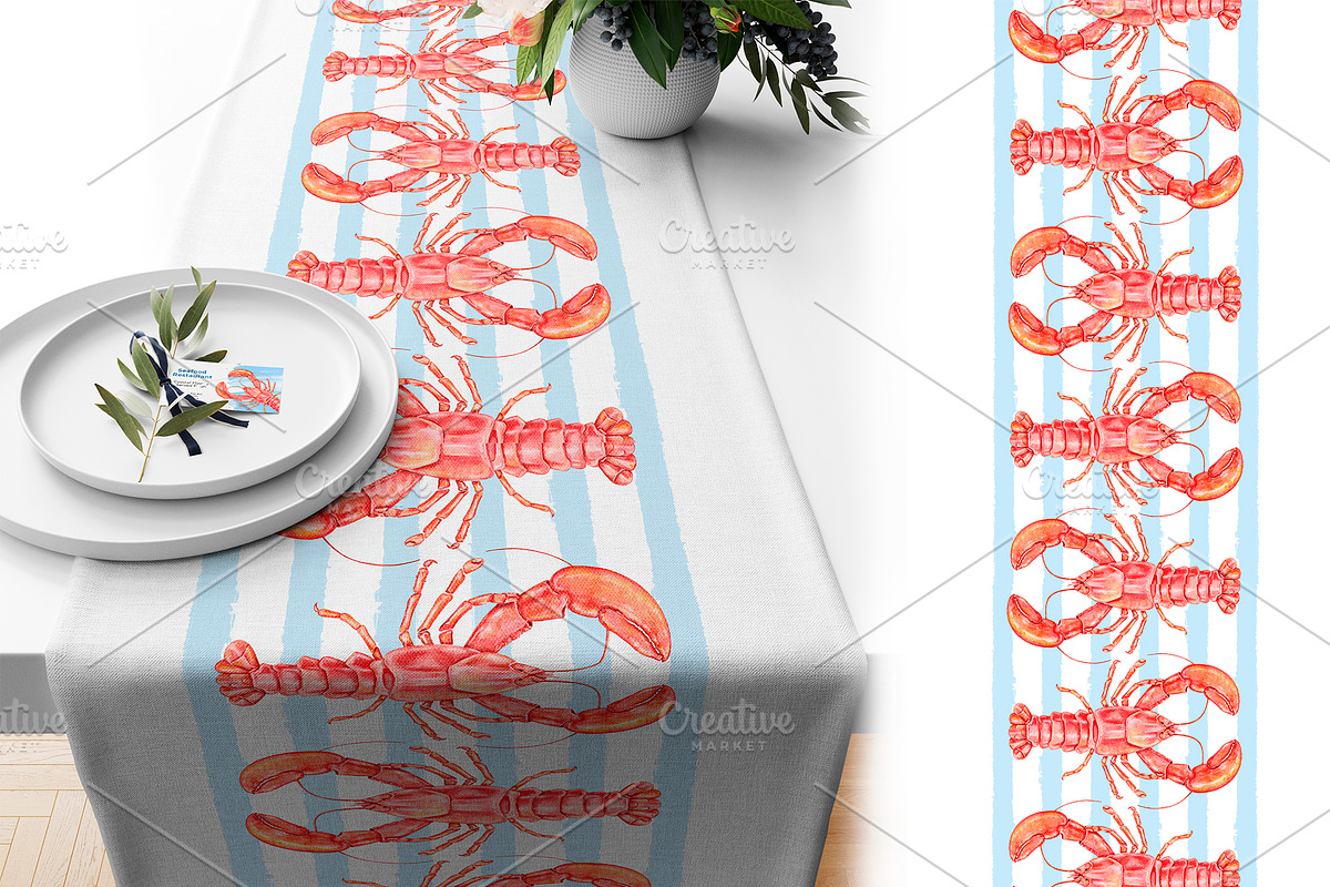 Seafood Watercolor Clipart, a Food Illustration by Eves_Aquadreams (Photo 8 of 12)