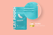 Zip Sachet Mockup. flat empty pouch, a Cups & Container Mockup by easymock (Thumbnail 2 of 8)