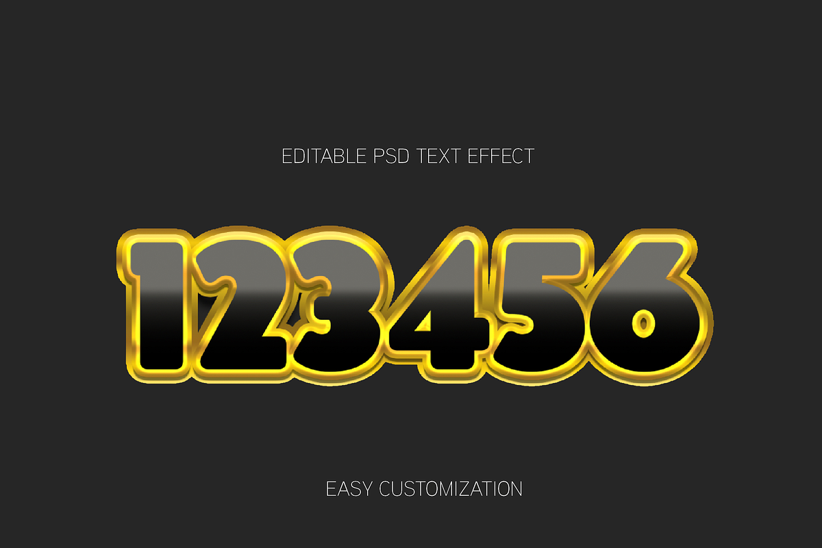 Gold Bold Glossy 3D Text Effect preview 2