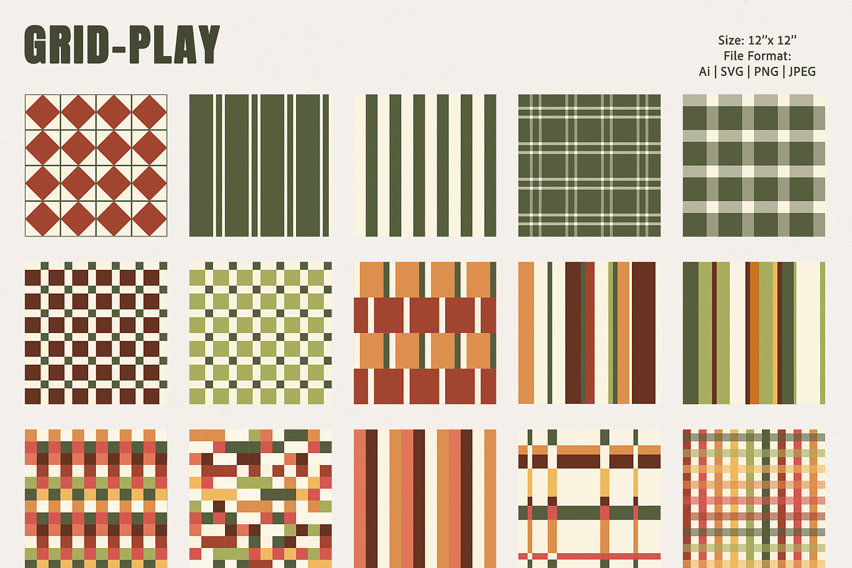 Autumn Plaid & Stripe Patterns, a Pattern Graphic by Essentially Nomadic (Photo 11 of 12)