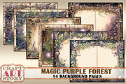 Magic purple forest Blank background, a Seasonal Illustration by CraftArtStory (Thumbnail 3 of 3)
