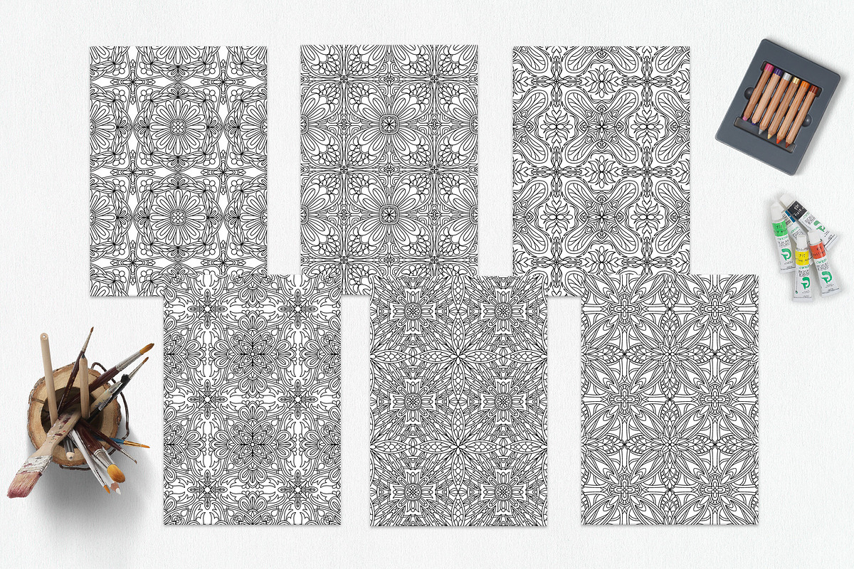 Patterns for coloring PDF,JPG vol-12, a Brochure Template by dnapslvsk (Photo 2 of 6)