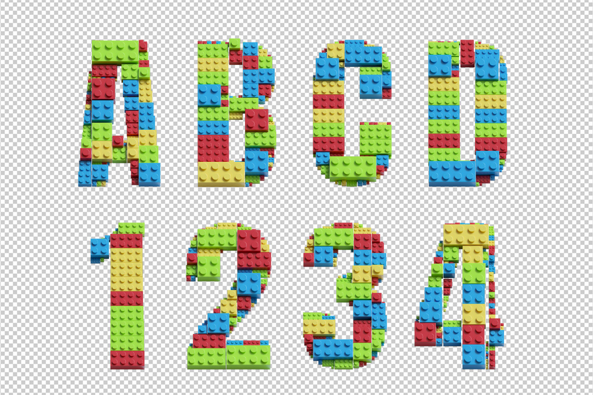 Lego Bricks Font, a Font by Handmadefont