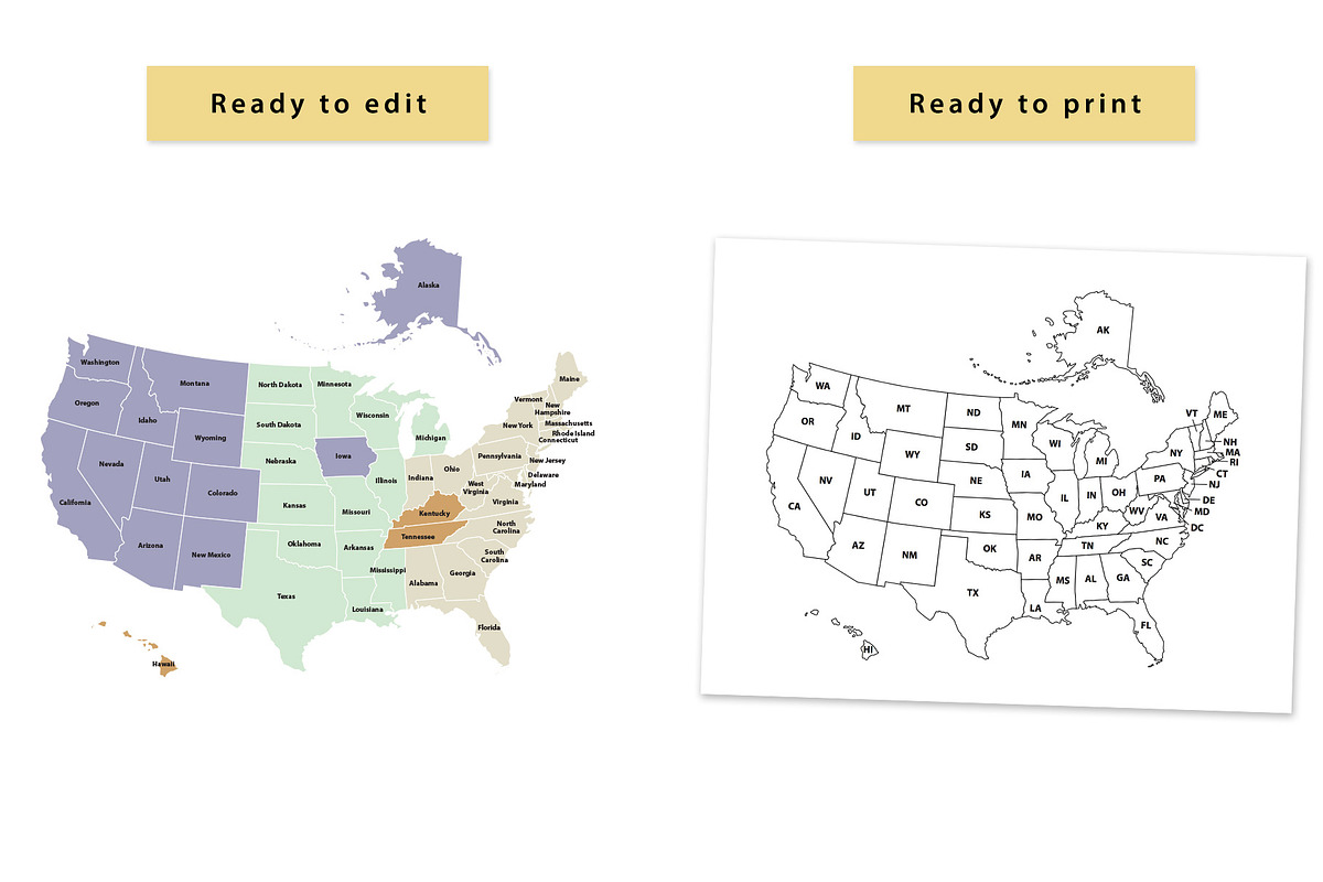United States Vector Map, an Object Graphic by MarkieAnn Creative (Photo 4 of 4)