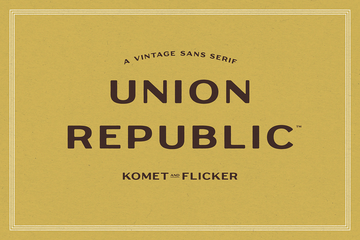 Union Republic, a Sans Serif Font by Komet & Flicker (Photo 1 of 12)