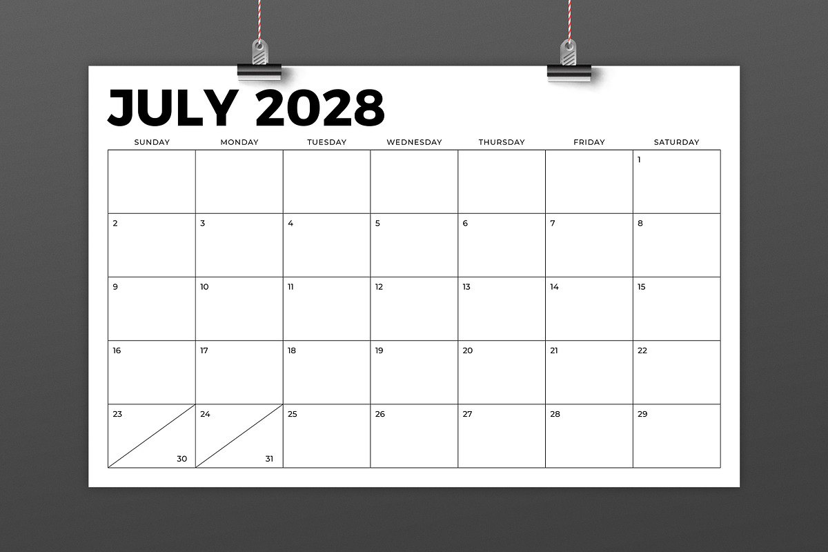 2028 11 x 17 Inch Calendar Template preview 4