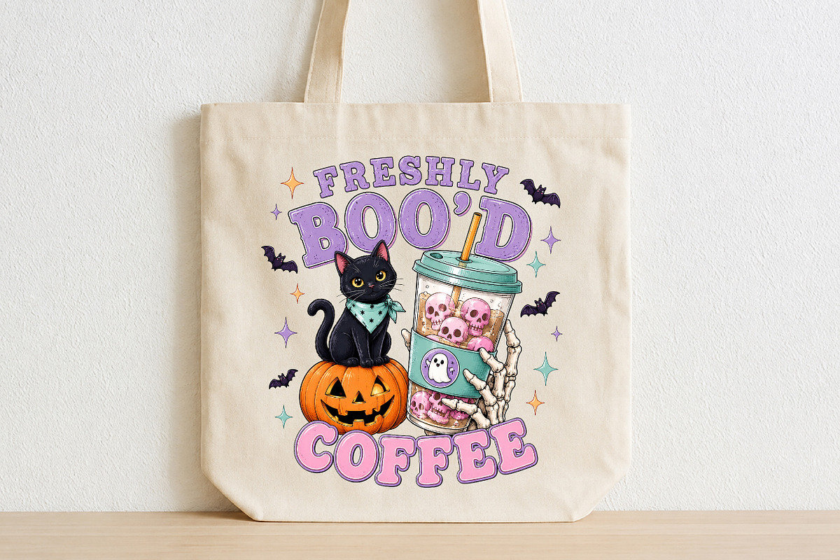 Vintage Halloween Coffee Sublimation, a Seasonal Illustration by CraftArtStudio (Photo 2 of 4)