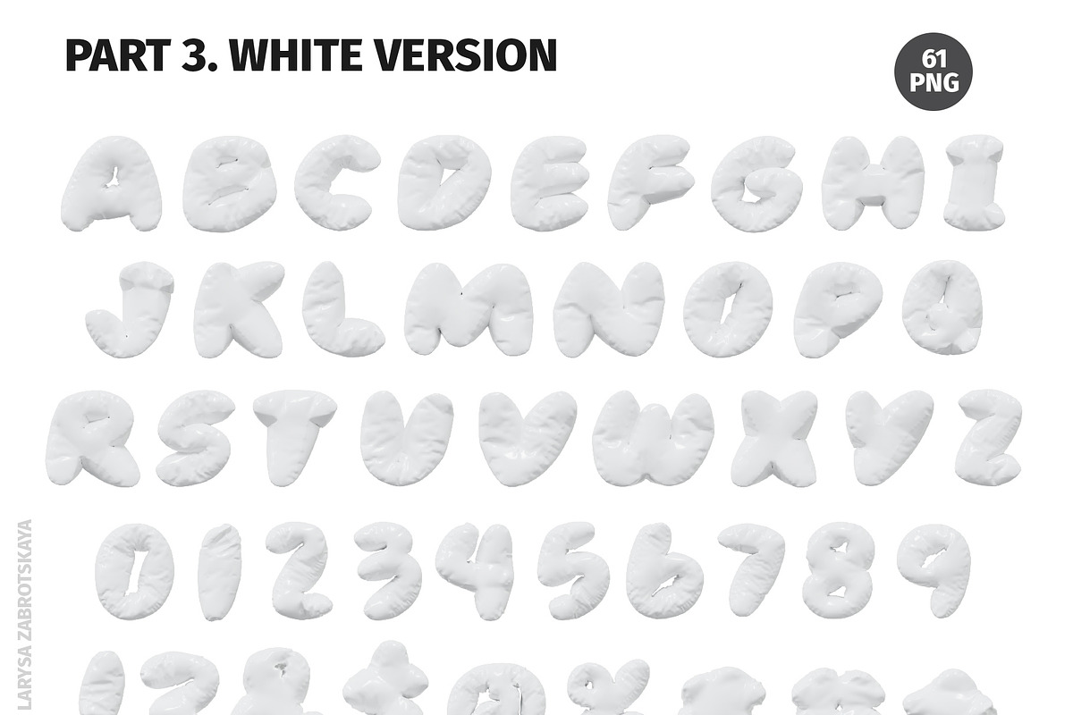 3D Inflated Type - Letters, Numbers, a Graphic by LarysaZabrotskaya