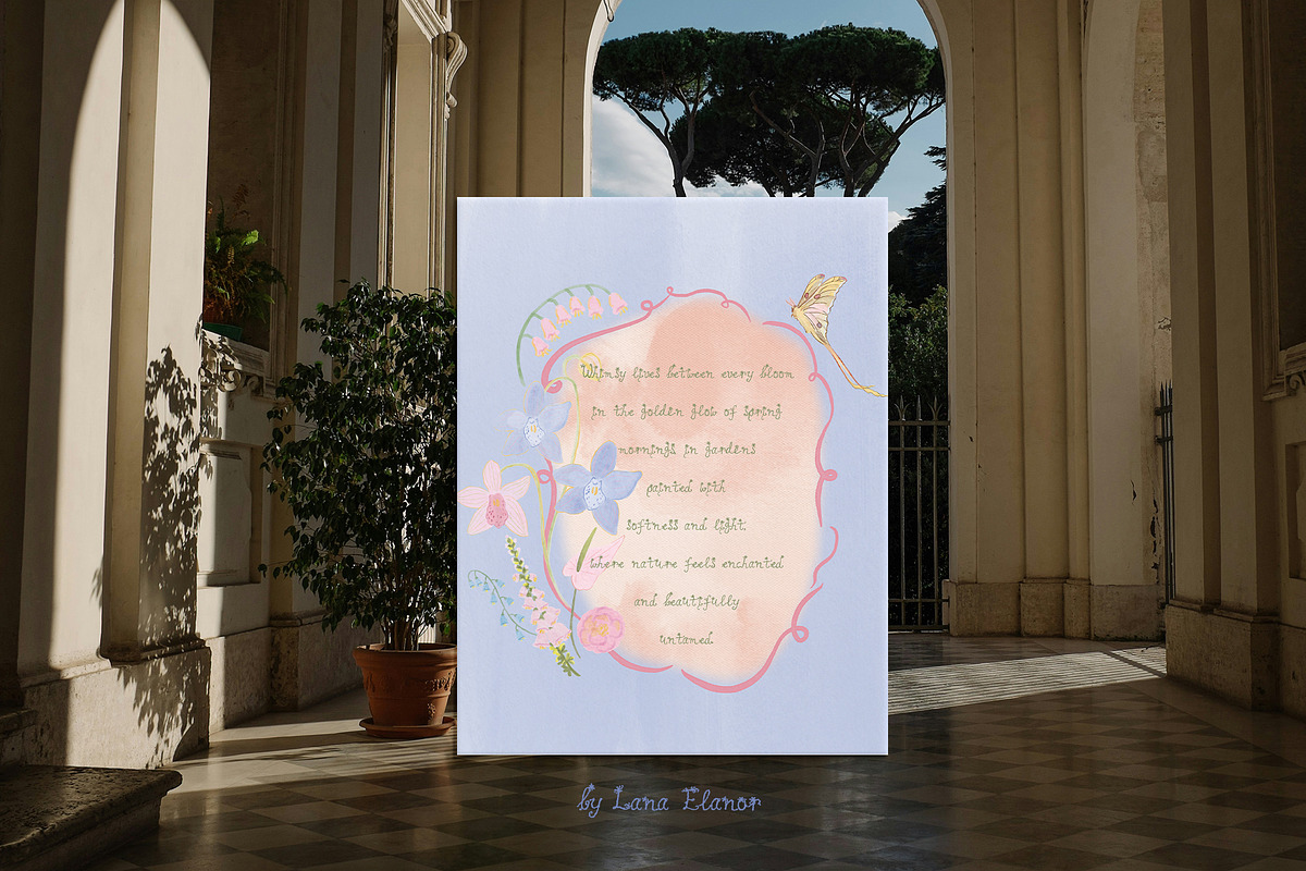 Hand-Painted Pastel Floral Whimsy, a Decorative Illustration by Lana Elanor (Photo 2 of 16)