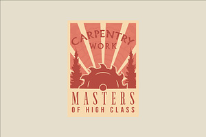 carpentry poster vector vintage, a Poster Template by zyxroun shop