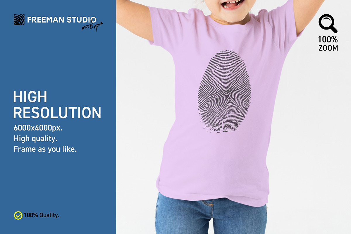 Kid's T-Shirt Mock-Up Set, a Shirt Mockup by Freeman Studio (Photo 4 of 15)
