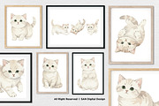 15 Bundle Watercolor White Kitten, an Animal Illustration by Morspective (Thumbnail 4 of 8)