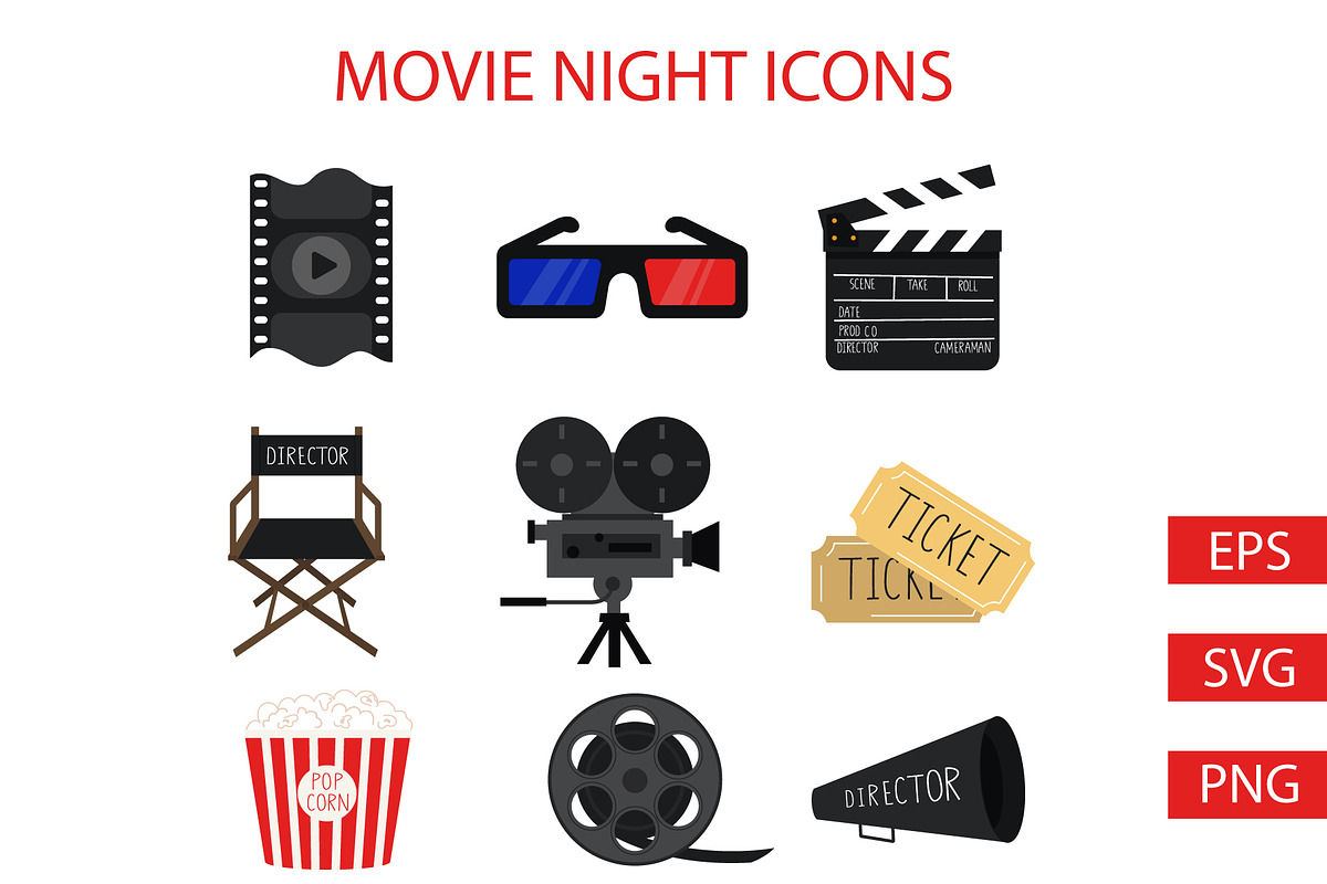 Movie Night Icons, an Illustration by Milota (Photo 1 of 3)