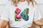 Spring Flower & Butterfly Sublimatio, an Illustration by Libby Wishes (Thumbnail 2 of 4)