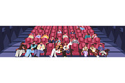 People watch movie in cinema banner, a Person Illustration by PaperTrident (Thumbnail 1 of 4)