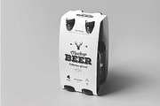 Four Pack Craft Beer Carrier Mockup, a Packaging Mockup by DesignRushMarket (Thumbnail 1 of 2)