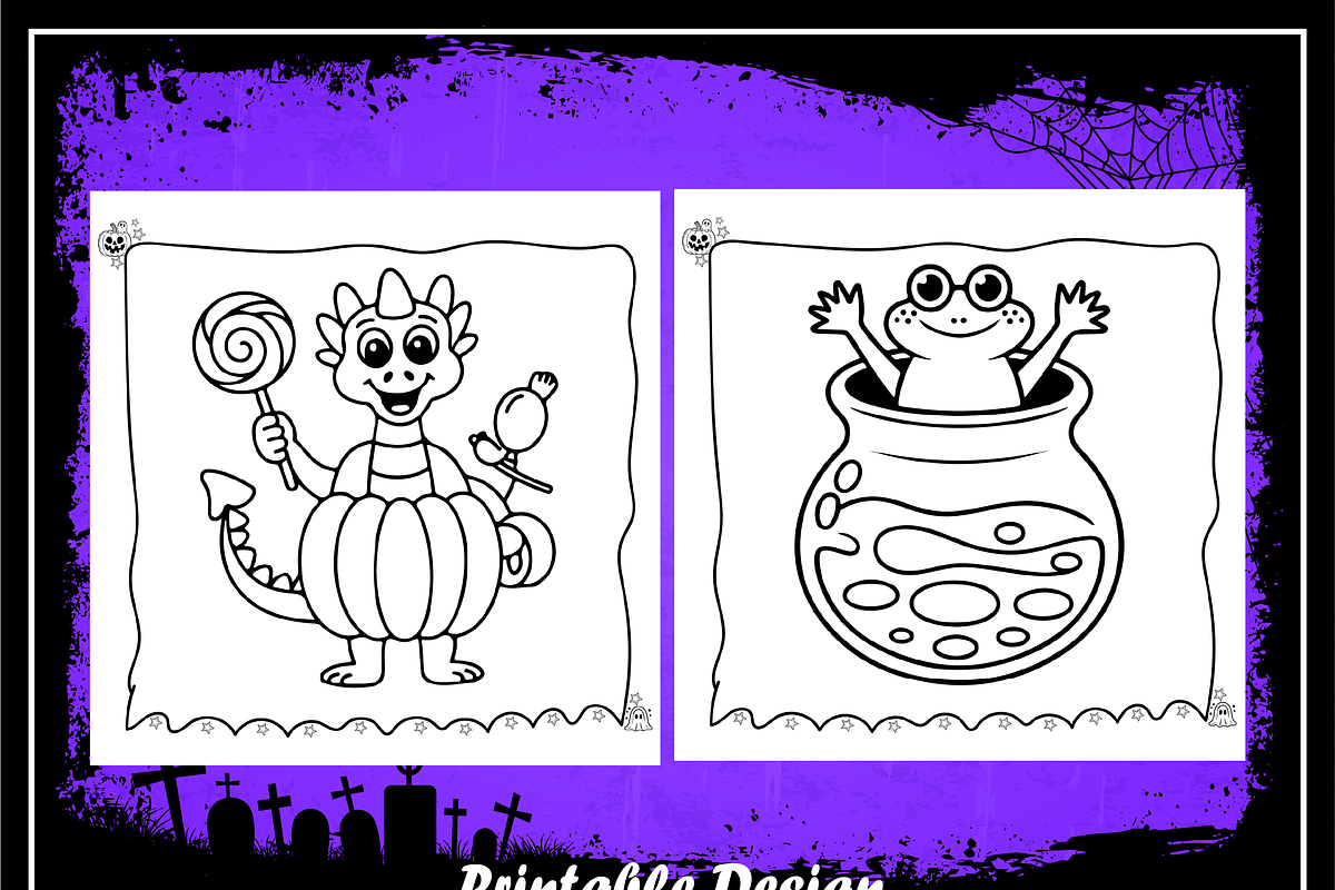 Adorable Cute Halloween Kids Color, an Animal Illustration by Printable Design Store (Photo 4 of 9)