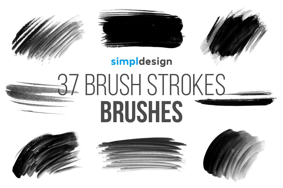 37 Brush Strokes Photoshop Brushes, a Brush Add-On by SimplDesign (Photo 1 of 3)