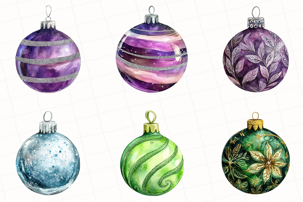 Christmas Ornaments Clipart, an Illustration by OK Design (Photo 3 of 5)
