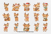 15 Bundle Watercolor Cute Deer Stag, an Animal Illustration by Morspective (Thumbnail 8 of 8)