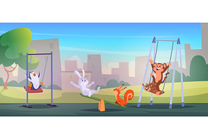 Animals playground. Outdoor, an Animal Illustration by Onyx
