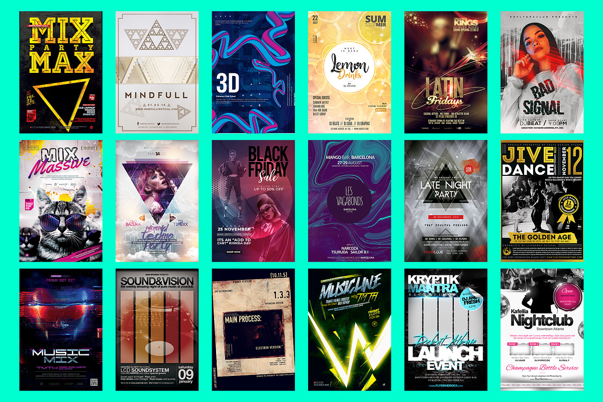 60 Music Flyer Bundle, a Design Template by PopotLane (Photo 2 of 5)