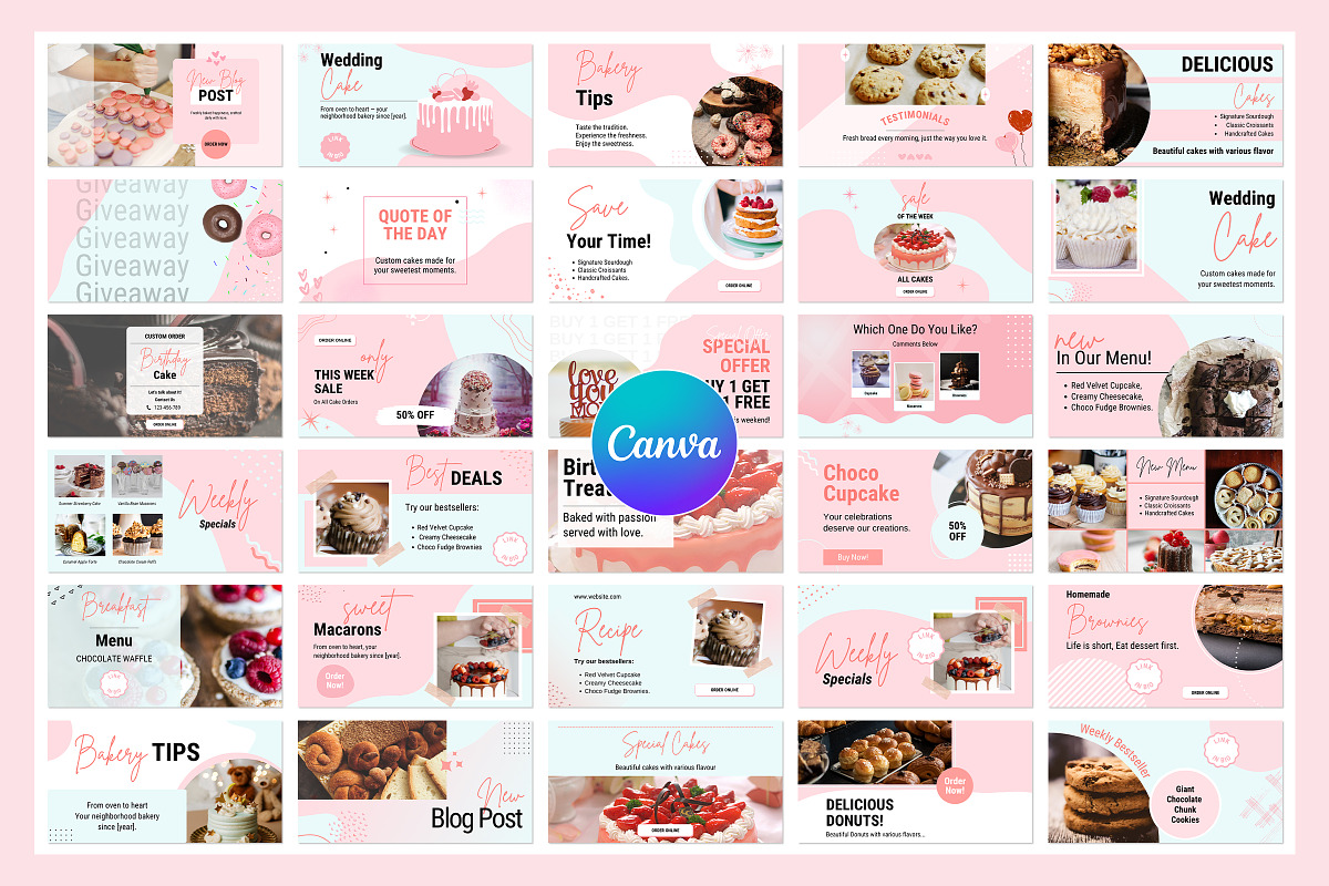 Bakery Facebook Canva Post Templates, a Social Media Template by Snapybiz (Photo 6 of 9)
