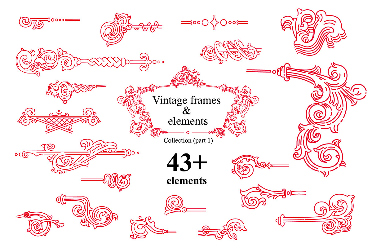 Vintage frames and elements, a Pattern Graphic by ZotovShop (Photo 1 of 6)