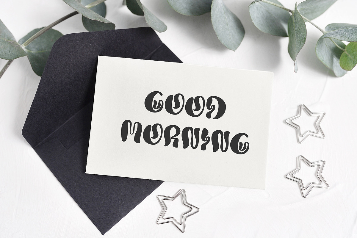 Round Hand Drawn Display liquid Font, a Sans Serif Font by Happy Letters (Photo 2 of 12)
