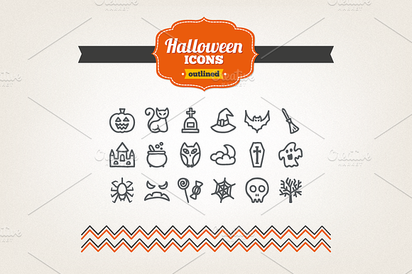 Hand drawn Halloween icons preview 2