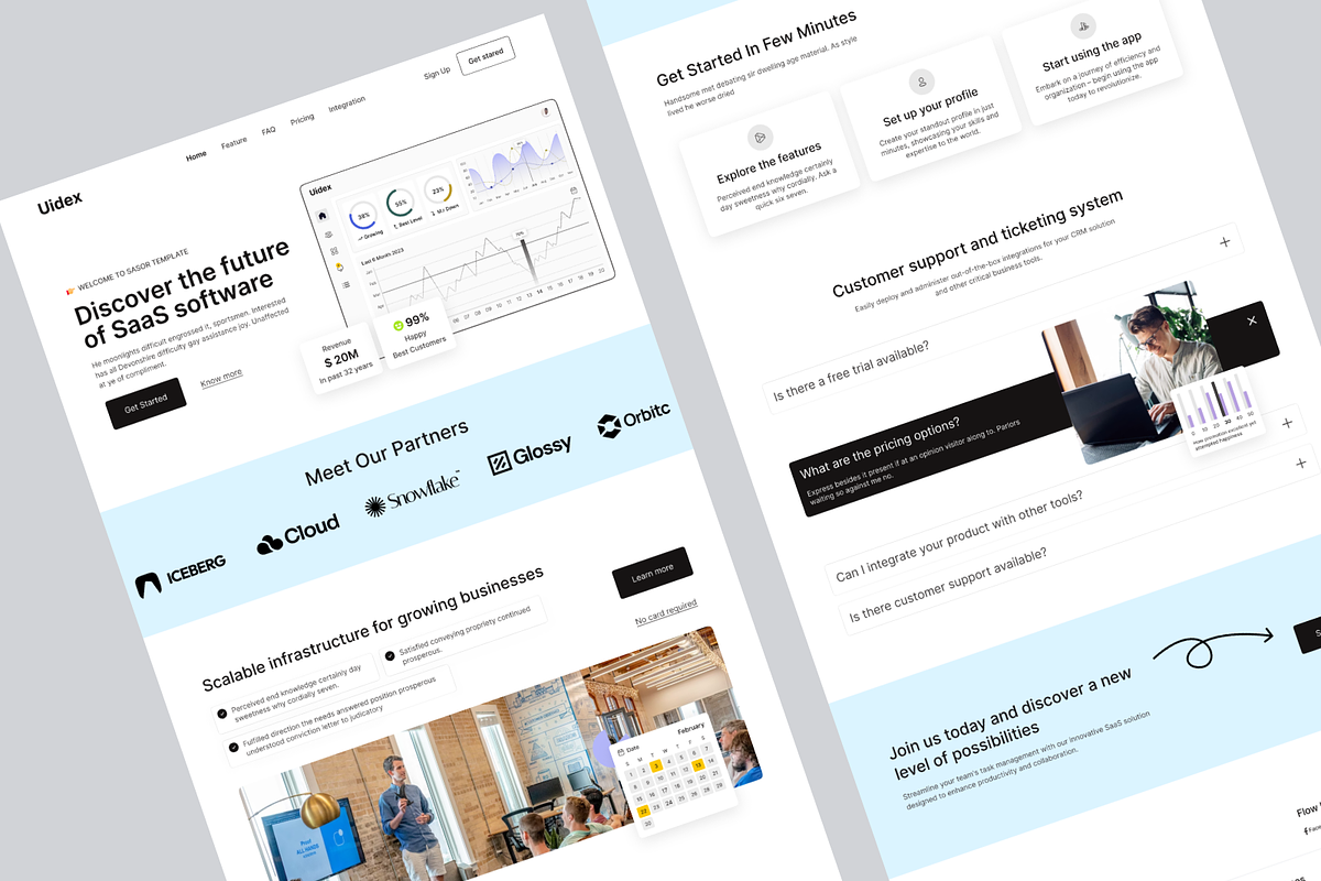 SaaS Task Management Landing Page, a Landing Page Template by UiDex (Photo 2 of 4)