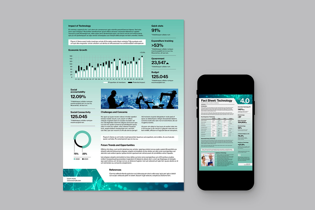 Technology Fact Sheet, a Flyer Template by BrandPacks
