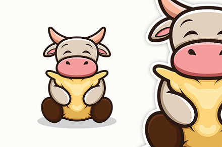Cow with Pillow, a Poster Template by Gumrega Studio