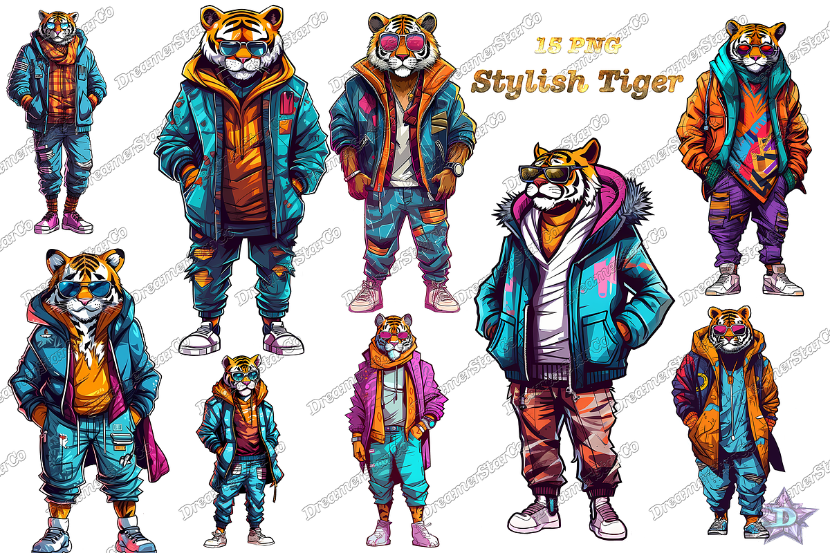 Stylish Tiger clipart, an Object Graphic by DreamerStarCo (Photo 1 of 8)