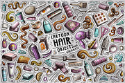 Hair Salon Cartoon Objects Set, a Decorative Illustration by BALABOLKA (Thumbnail 1 of 3)